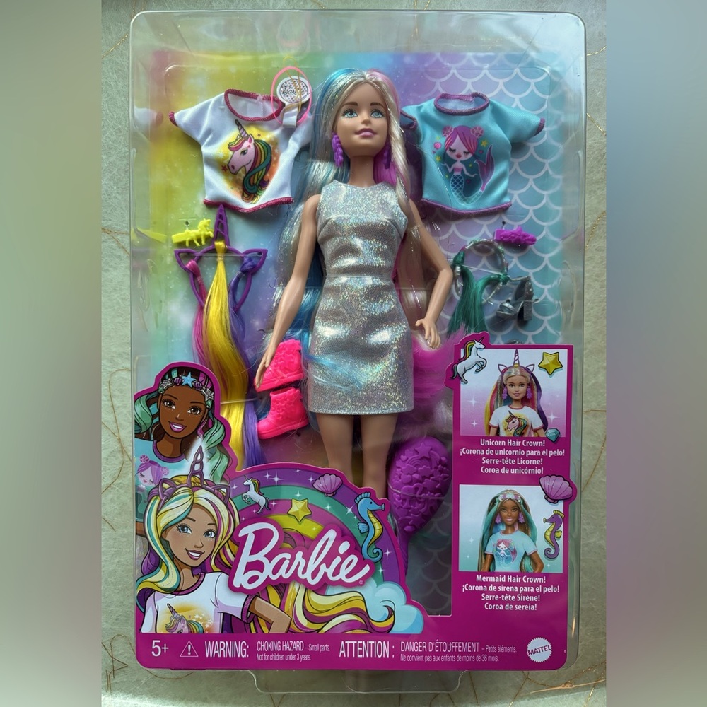 Barbie - Fantasy Hair - from Unicorn to Mermaid - NEW